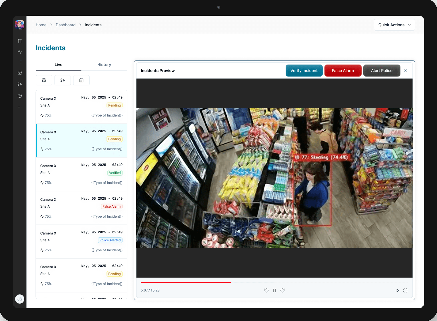 Retail security monitoring